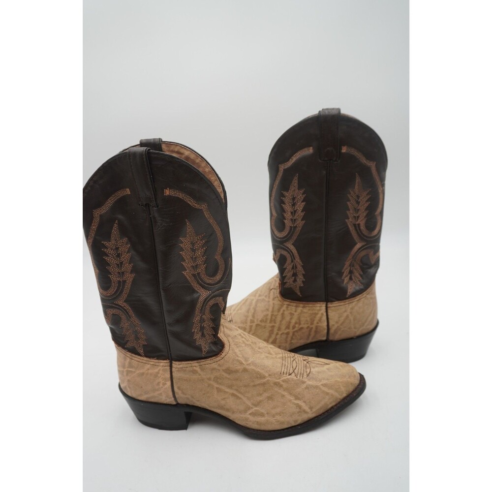 Abilene Men's Vintage Cowboy Elephant Print Leather Western Work Boots Size 11 D